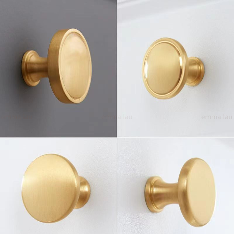 Solid Brass Furniture Handle Door Knobs Gold Single Hole Handles For ...