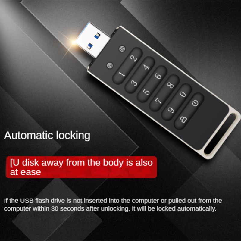 (EBTN) Secure USB Drive, Encrypted USB Flash Drive Hardware Password Memory Stick with Keypad USB 3.0 Disk Flash Black