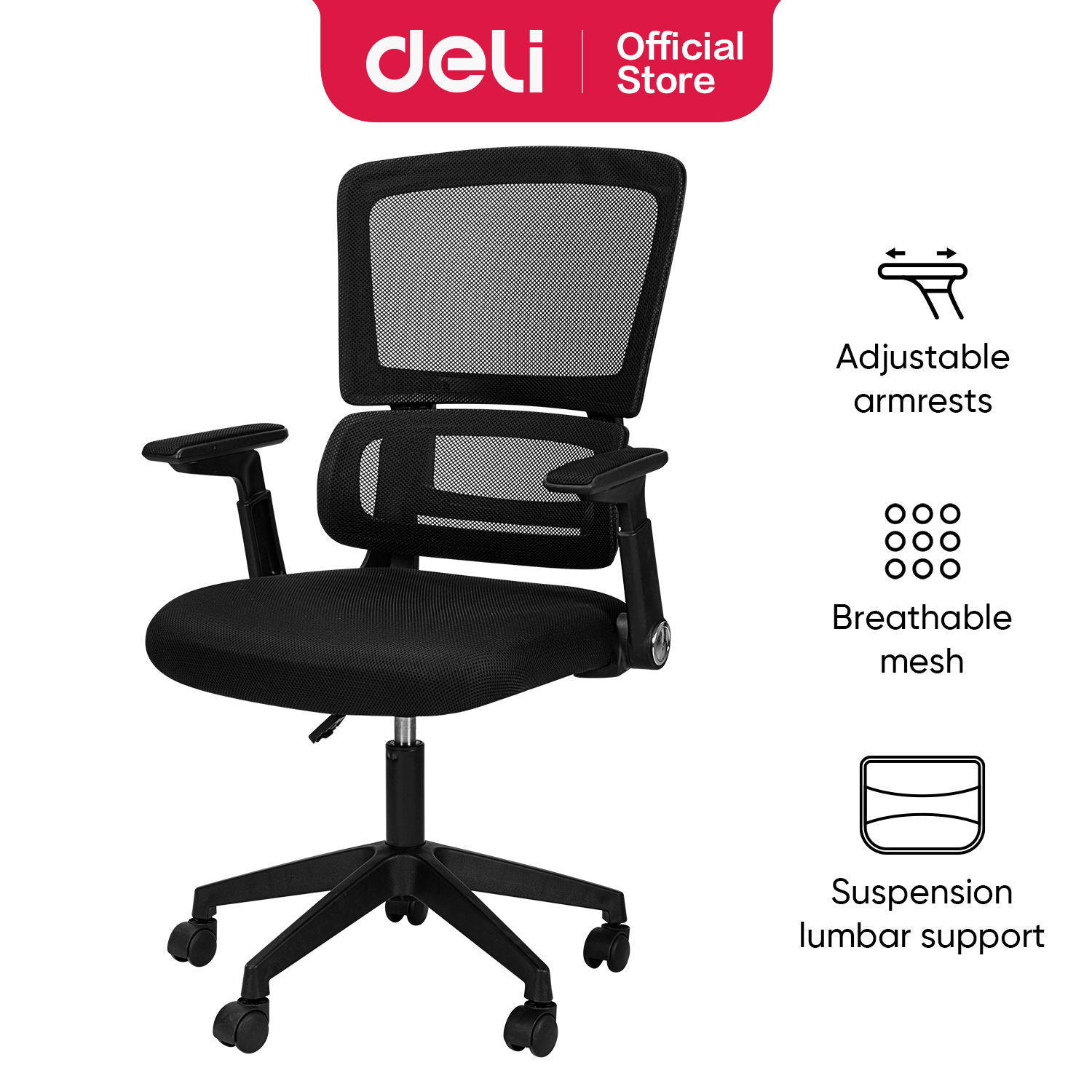 Deli Ergonomic Office Chair Furniture Home Living Mesh Back Office ...