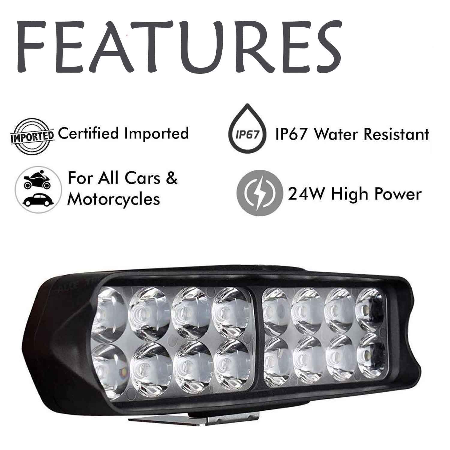 16 LED Vehicle Spot Light - Fog light 12v Car/ Bike/ Van/ Three wheeler Tuk - High Bright - waterproof VIP Light Spot Light Flasher Bar Light 16 Beads Front Light Night Light Headlight. 