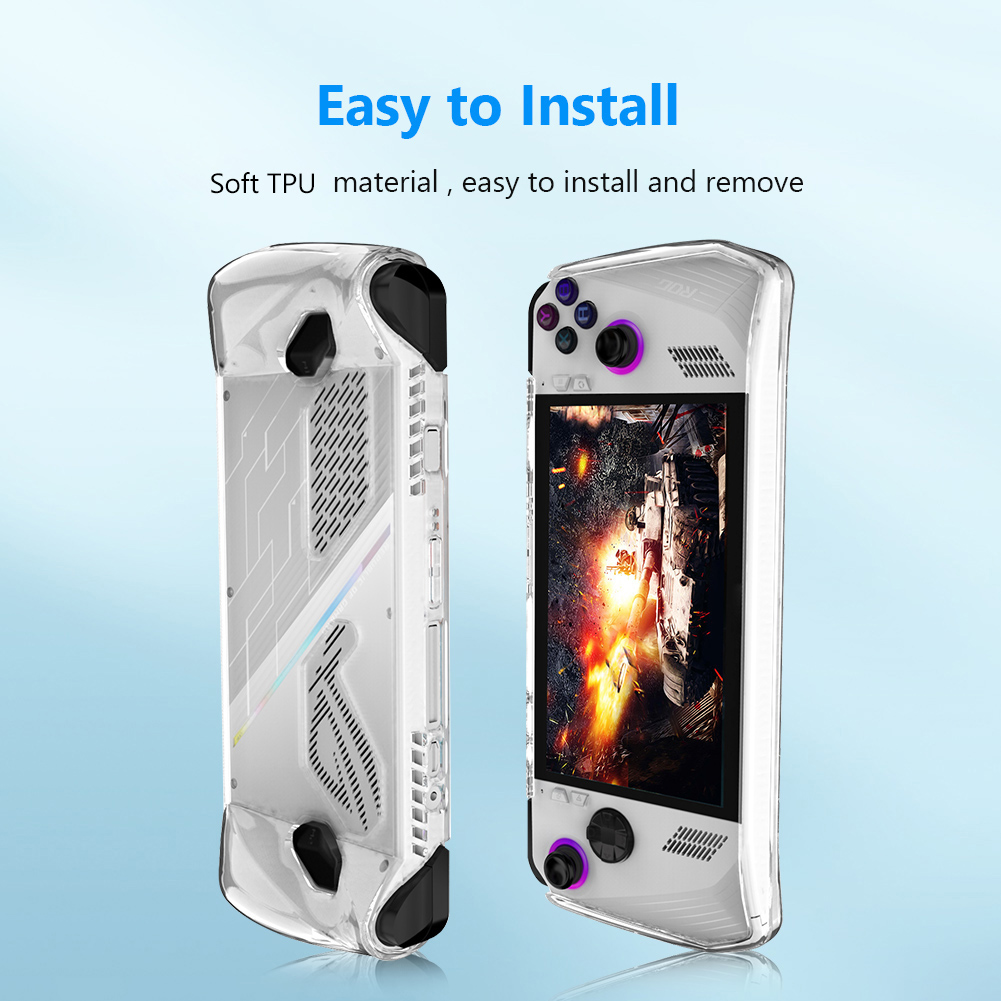 Silicone/TPU Protective Cover with Bracket Game Console Full Cover Shockproof Replacement Accessories for Asus Rog Ally