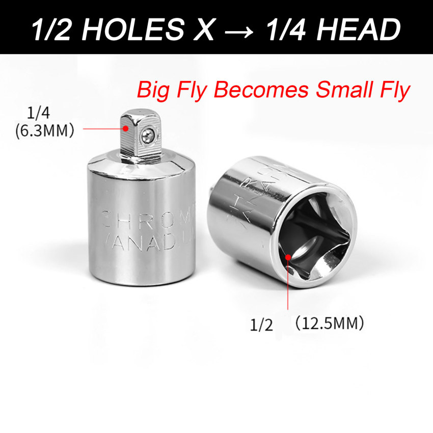 Socket Adapter Drive Head Ratchet Wrench 1/2 3/8 1/4 CR-V Chrome Vanadium Steel For Car Bicycle Garage Home Repair Tools