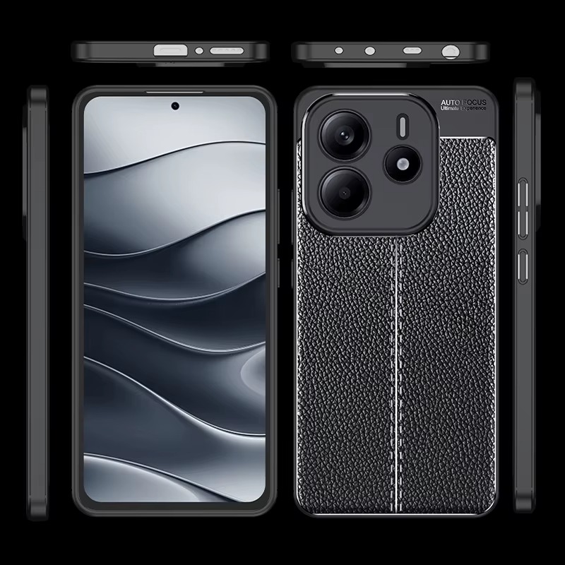 Phone case For Redmi Note 14 Back cover Carbon Leather soft silicon Shockproof cover For Redmi Note 14 Cover cases.