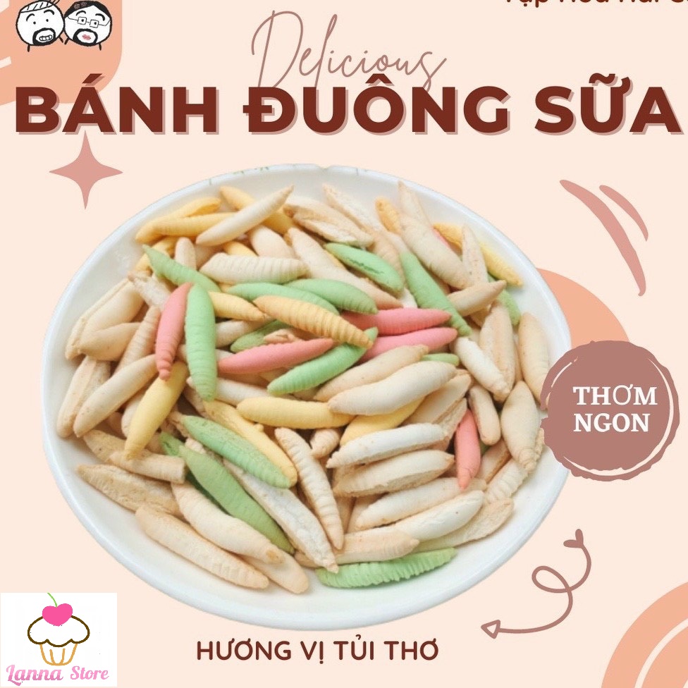 Bánh con đuông dừa sữa béo ngậy tuổi thơ, bánh sùng hũ pet 350g
