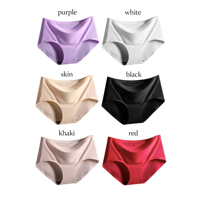 FINETOO Seamless Purple Ice Silk Underwear
