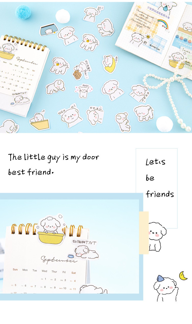 Hộp 45 stickers hình chó con
