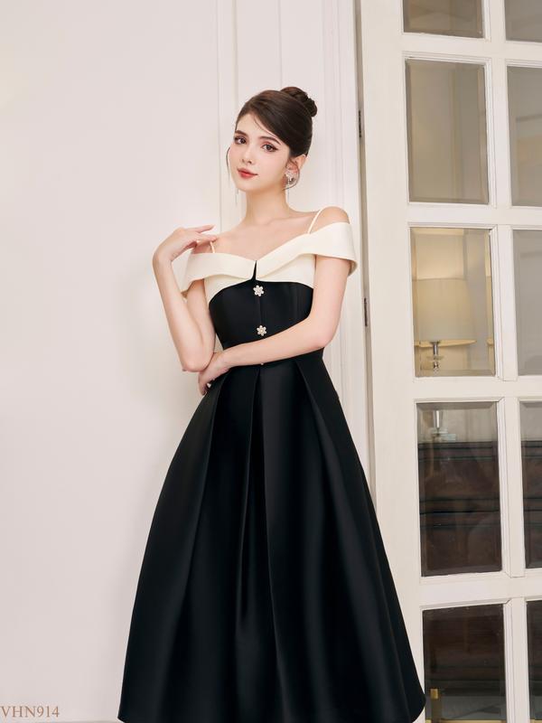 Váy 2 dây trễ vai đáp chéo TIINSTORE VHN914