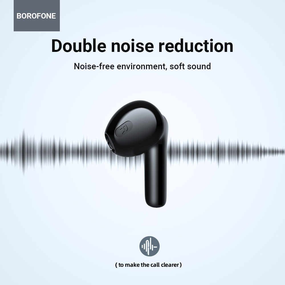 BOROFONE BW15 TWS Bluetooth Earphone True Wireless Headset Earbud Translucent Earphones Wireless Bluetooth 5.3 Touch Control Earbuds Built-In Microphone Sports Headset In-Ear Earphones For All ios /Android Mobile Phone