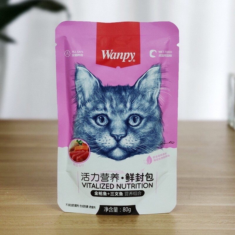 Súp thưởng, Pate Wanpy Cho Mèo túi 80g