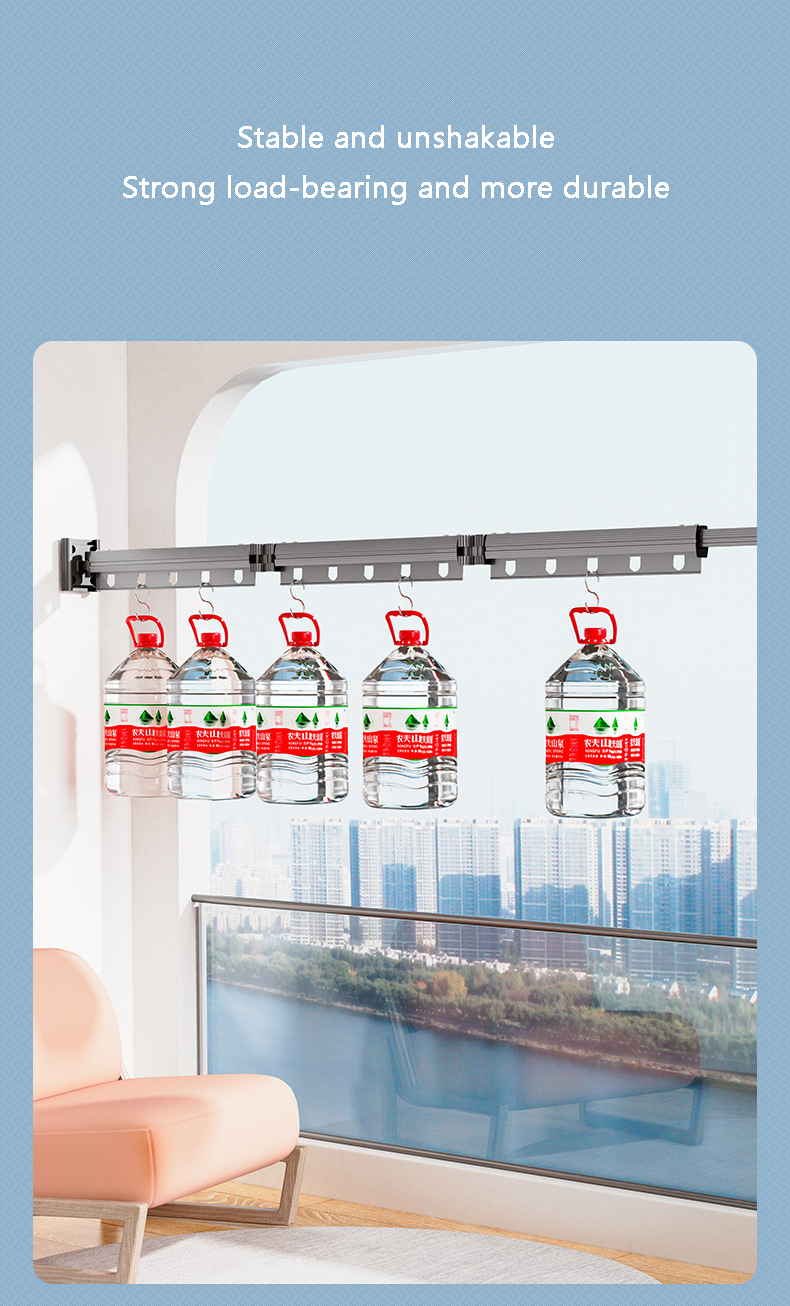 XINLANYASHE [Miễn Phí Vận Chuyển]Giá phơi khô có thể gấp lại, cực sấy kính viễn vọng Hợp kim nhôm, ban công trong nhà, phơi quần áo đa chức năng, giá phơi treo vô hình