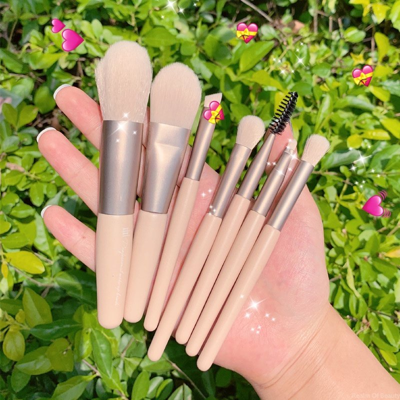 Set 8 Cọ Trang Điểm Mini Màu Macaron Dễ Mang Theo