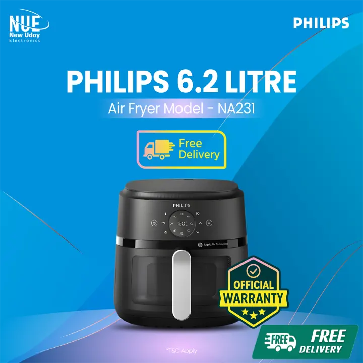 Philips 6.2L Digital Display Air Fryer (NA231) with Free Delivery