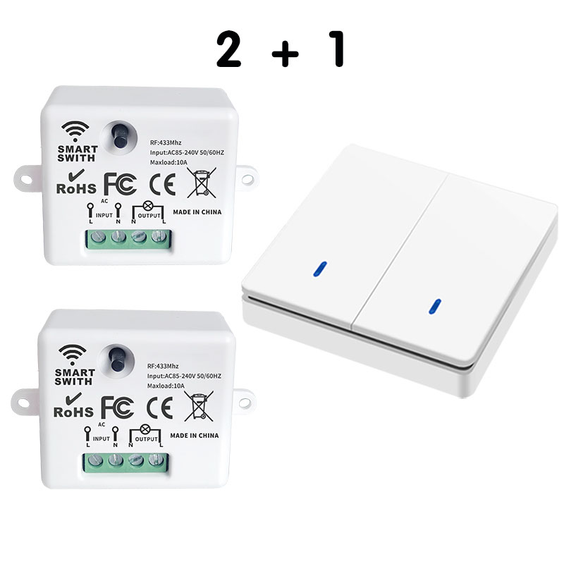 Wenqia wireless light switch 110v 220v 230v 10a mini module rf 433mhz remote controller wall panel for home celing lamp/led on off