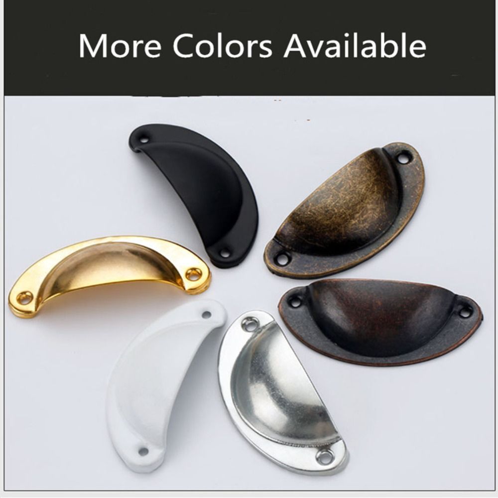 DJRGS Shell 2PCS Antique Door Knob Pull Handle Wardrobe Drawer Handle Door Handle Furniture Knobs Cupboard Handle