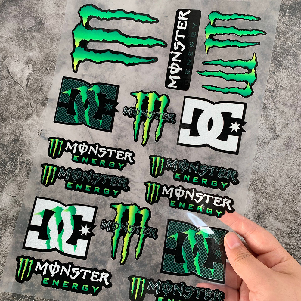 Con Quái Vật Năng Lượng Phản Quang Xe Motocross Xe Mô Tô Miếng Dán Đề Can