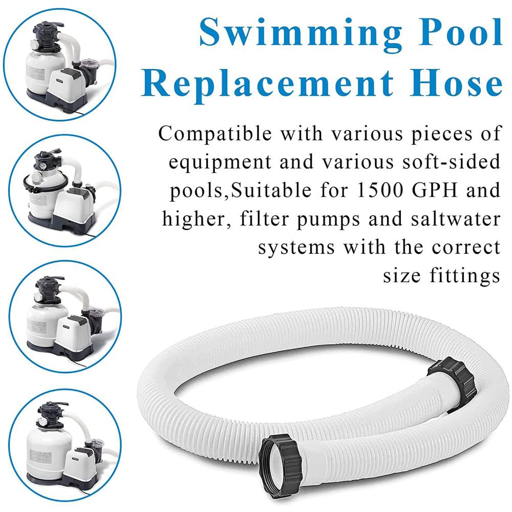 150cm Thread Connection Pump Hose with Type B Adapter Pool Sand Filters Hose Replacement Leakproof Easy To Install Accessories for INTEX