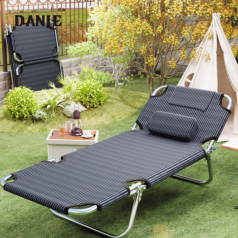 Outdoor folding bed, summer single camping, tri-fold marching bed, sitting, reclining, office folding lunch break bed