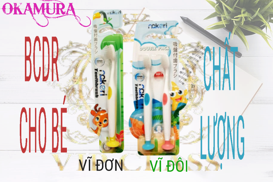 NAKORI Bàn chải đánh răng Nakori cho trẻ em (lông mềm mại, đế hít).