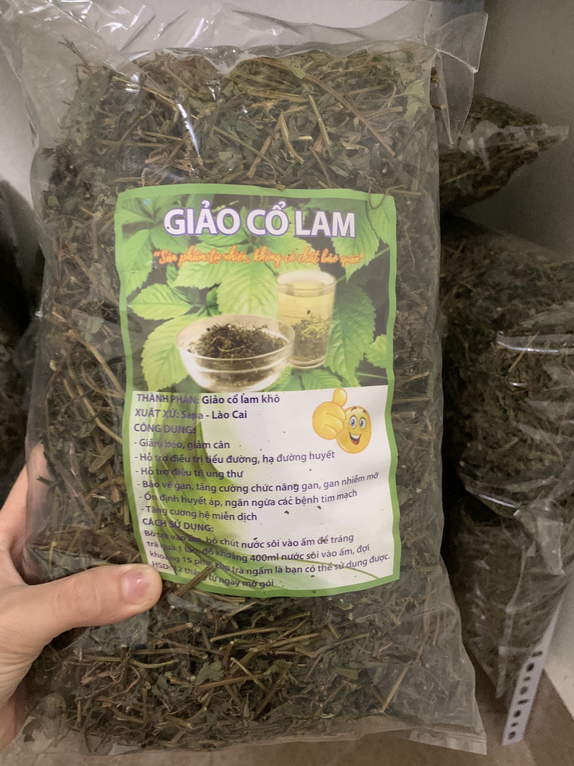 Trà giảo cổ lam 5 lá Sapa (gói 500g), cho người mỡ máu, gan nhiễm mỡ, men gan cao, mát gan tiểu đường chất lượng cam kết