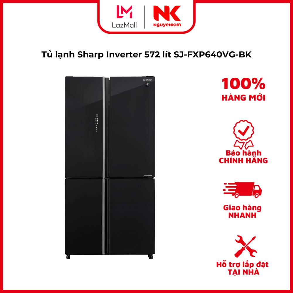 Tủ lạnh Sharp Inverter 572 lít SJ-FXP640VG-BK