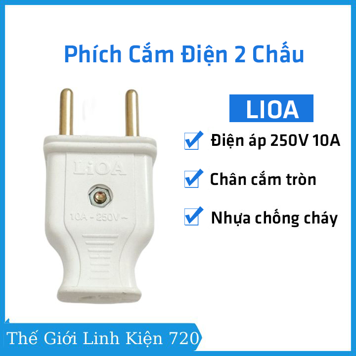 Phích cắm điện 2 chấu lioa 250v/10a