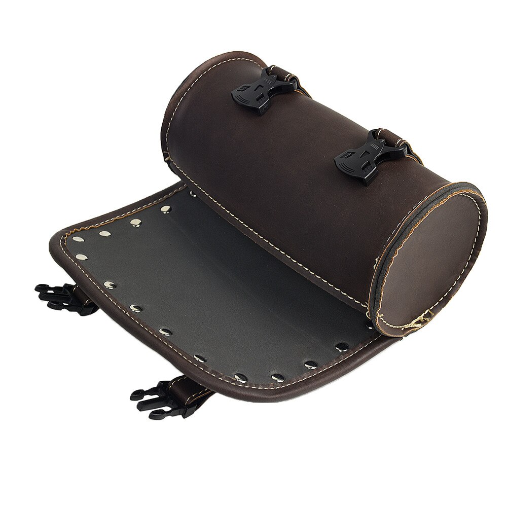 Universal Motorcycle Front Fork Tool Bag Hlebar Saddlebag Roll Barrel Racing Tail Storage PU Leather Bags For Harley XL Dyna