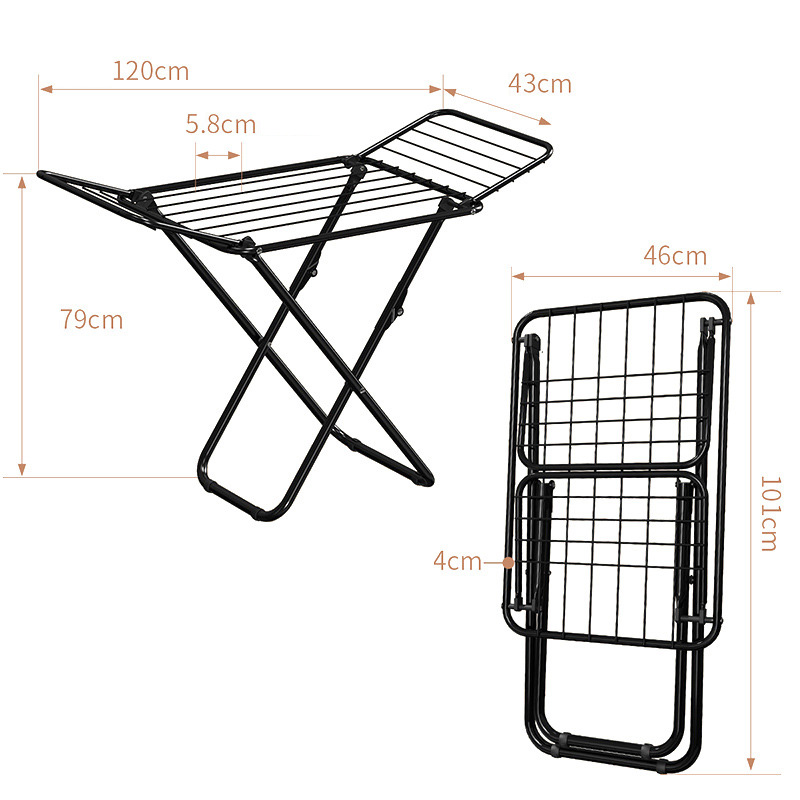 Clothes drying rack X-shaped floor drying rack balcony folding drying rack indoor and outdoor installation without installation of drying quilt storage hanger
