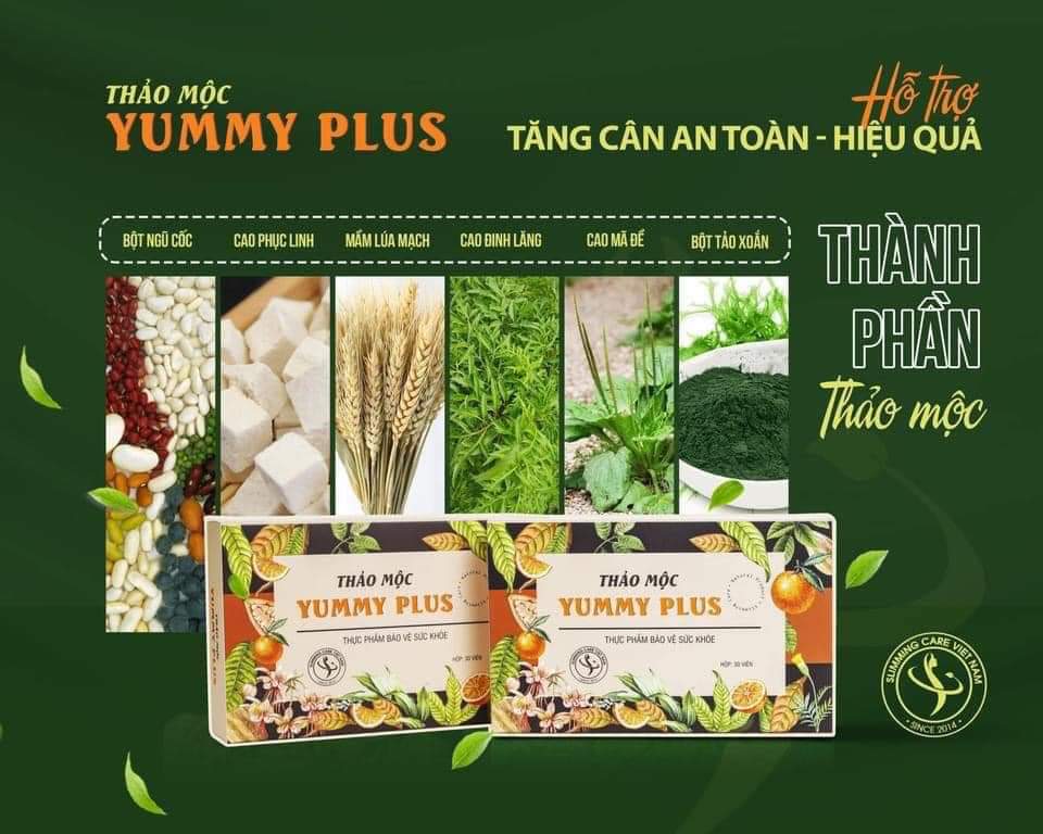 Viên tăng cân thảo mộc Yummy Plus 3-6kg/ tháng (hộp 30v)