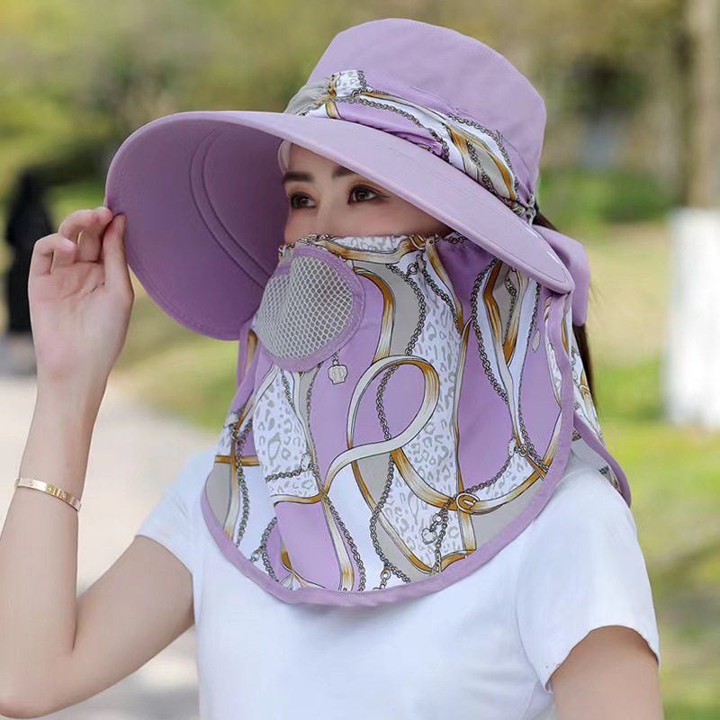 Sun hat, sun protection, large brim shawl hat, cycling breathable sun hat, women's face hat