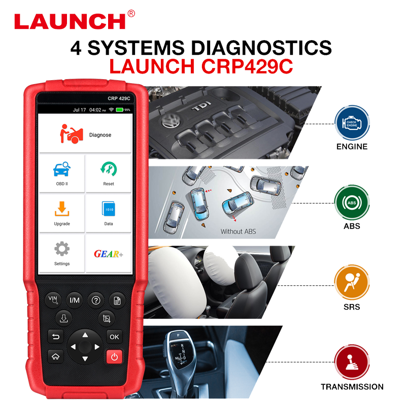 BMS Advanced version of CRP429C SAS DPF ABS Bleeding EPB LAUNCH CRP429 OBD2 Scanner Diagnostic Scan Tool SRS ABS Full System Code Reader Reset Functions of Oil Reset Injector Coding and IMMO 