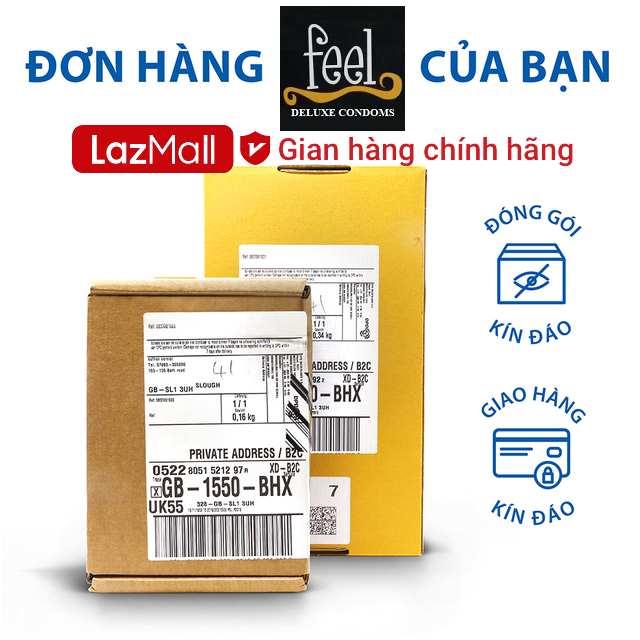 [ FEEL ] Bao cao su Feel Ribbed 12 bao - Có Gân.