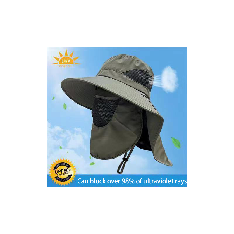 Outdoor face cover sunscreen hats for men and women with large brim UV protection sun hats, fishing mountaineering and cycling hats