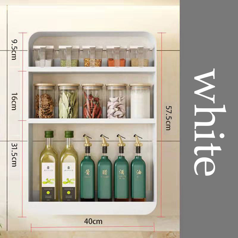 KS Punch-free wall-mounted shelf kitchen supplies wall seasoning rack bathroom storage rack