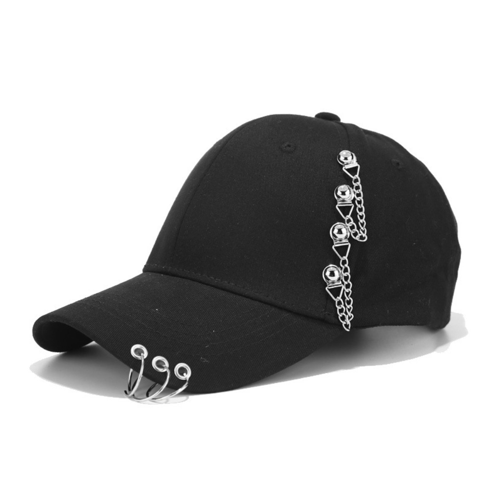 AMBOAE Khuyên xỏ Mũ bố Hip hop Chuỗi mắt xích Mũ Lưỡi Trai Unisex Thường ngày Bông Mũ che nắng