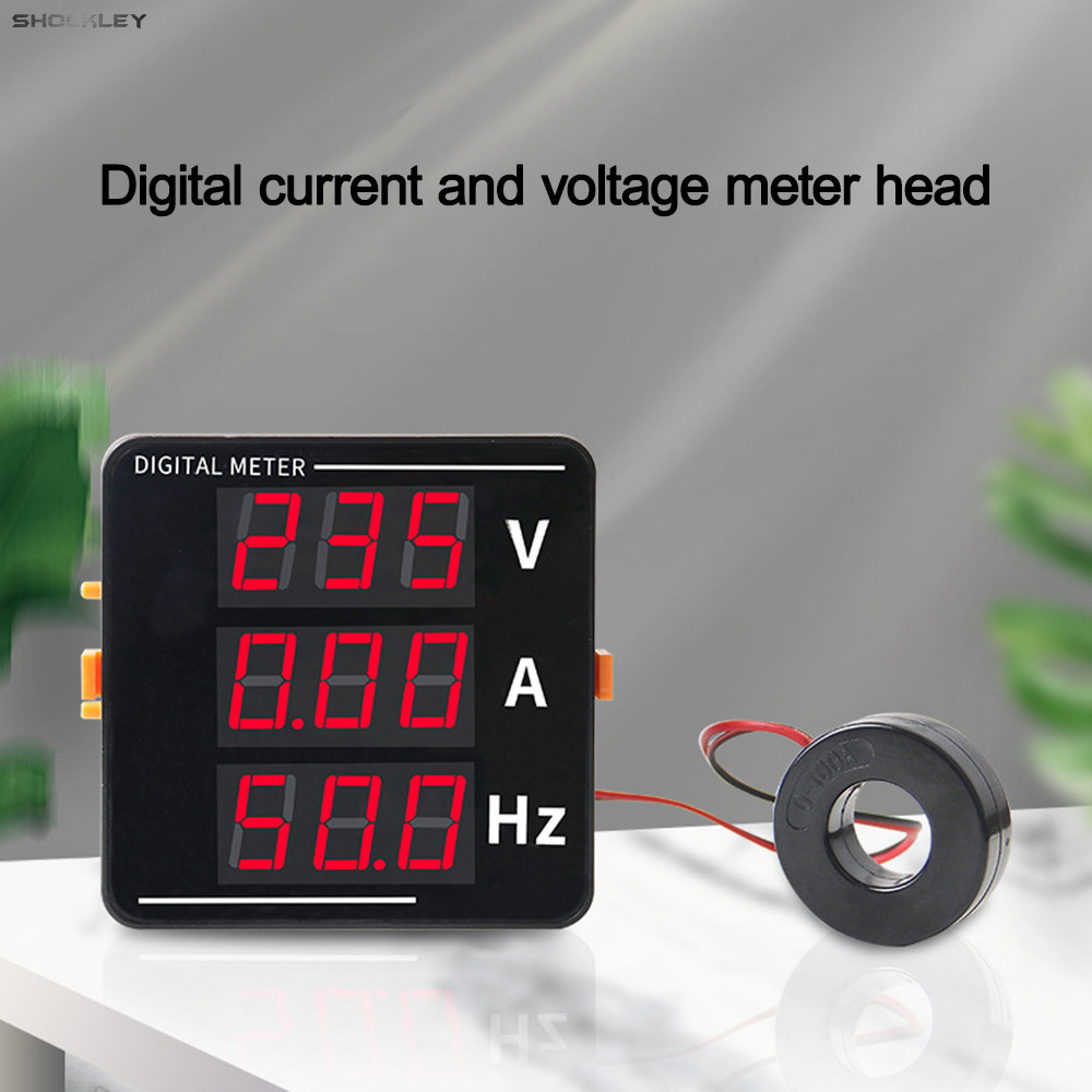 Shockley AC Voltage Current Display Meter AC 50-500V Frequency Meter Multifunction LCD Digital Display Ammeter Voltmeter