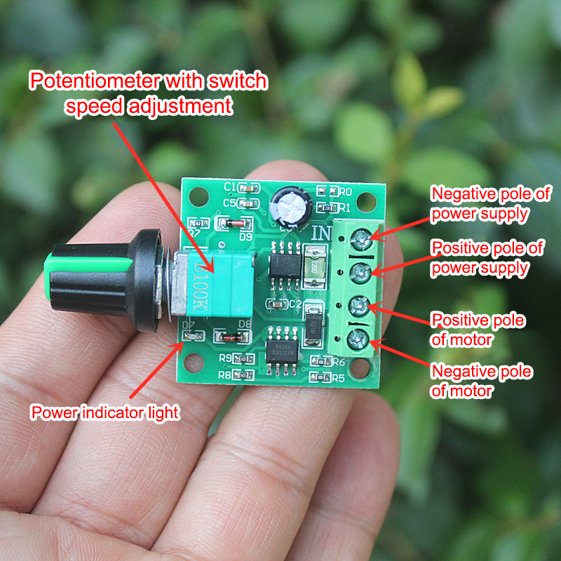 DC 2V 3V 3.7V 5V 6V 12V 2A Speed Control Switch PWM Motor Speed Controller Adjustable Speed DC Motor Driver Home Improvement Durable XUANTING. 