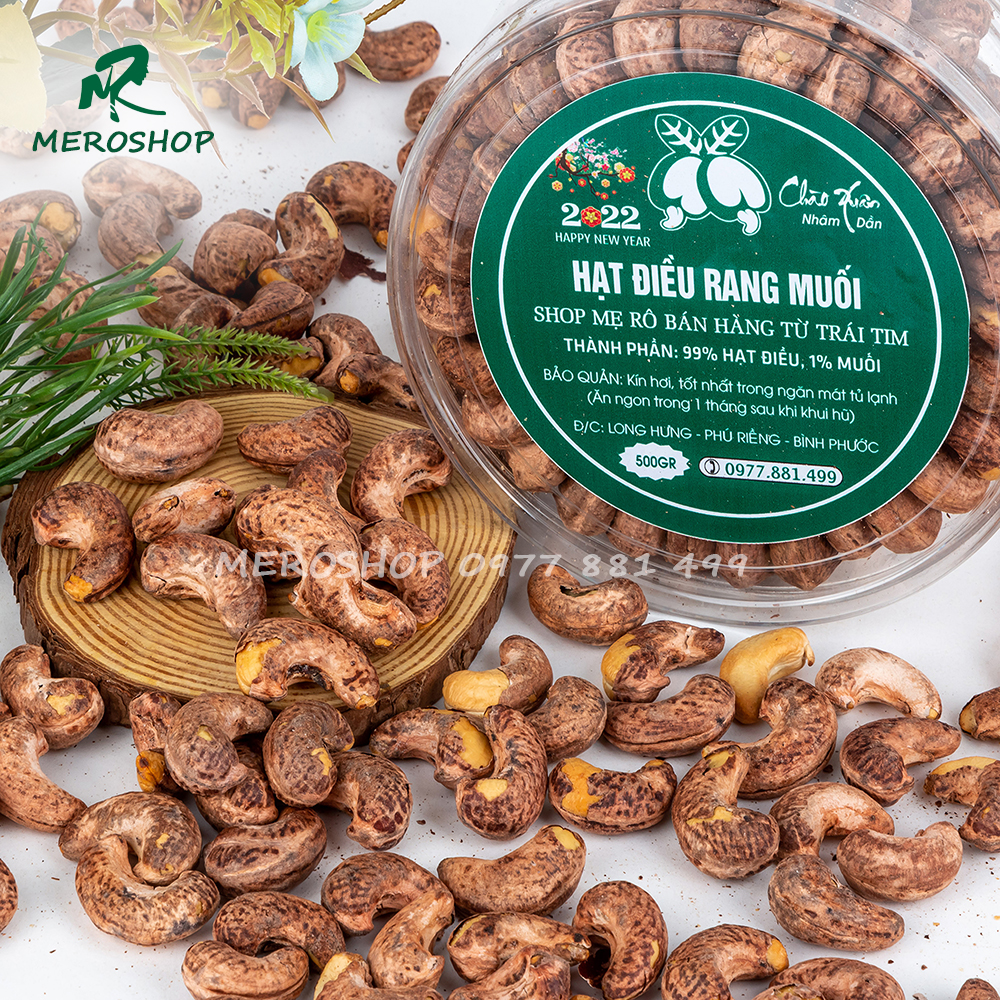 500GRAM HẠT ĐIỀU RANG MUỐI (380-410HẠT/KG HẠT LỚN) XẾP HỘP