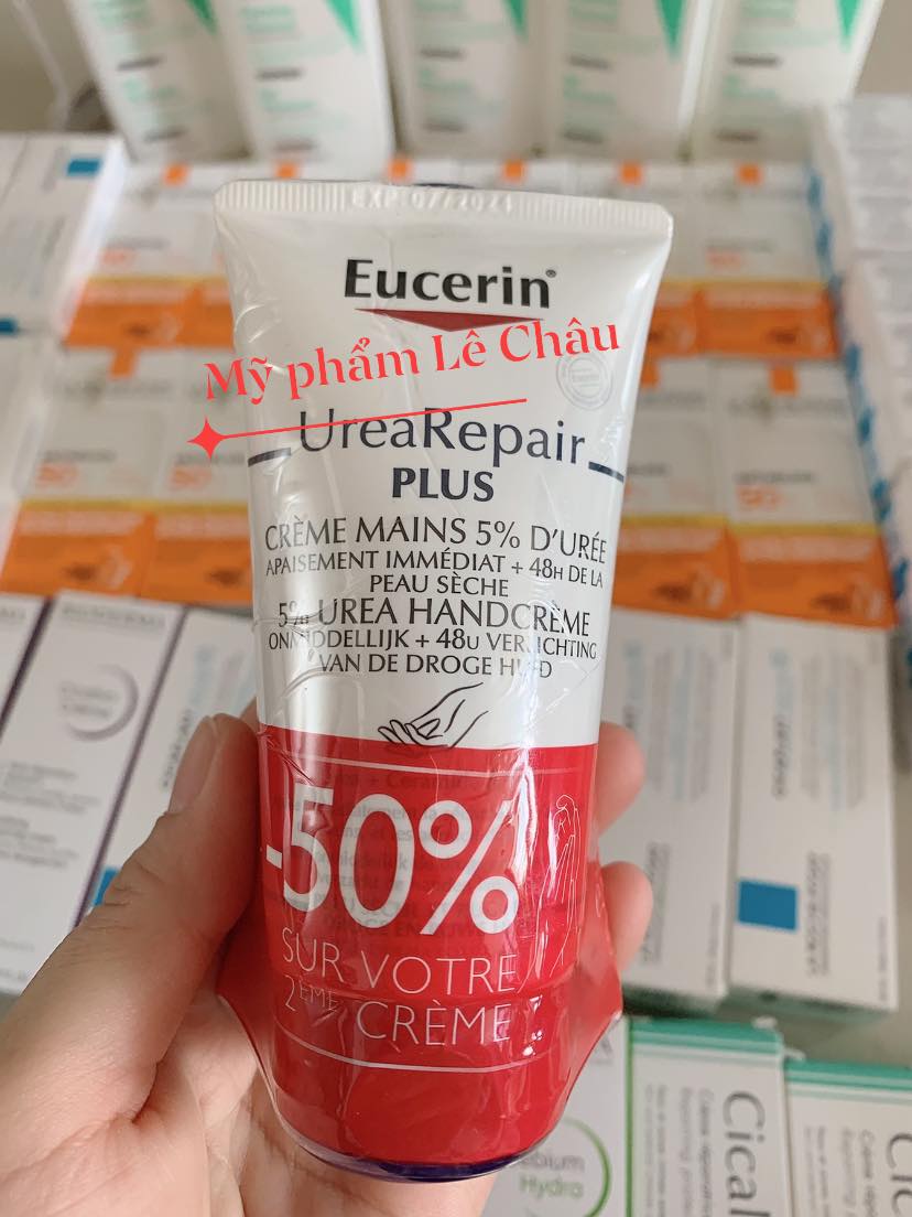 ( Bill Pháp) Kem Dưỡng Da Tay Eucerin UreaRepair Plus 5% Urea Handcreme 75ml