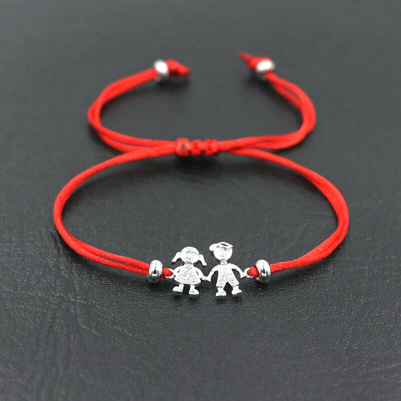 Love Silver Color Boy Girl Red Rope Thread Wo Best Friend Charm