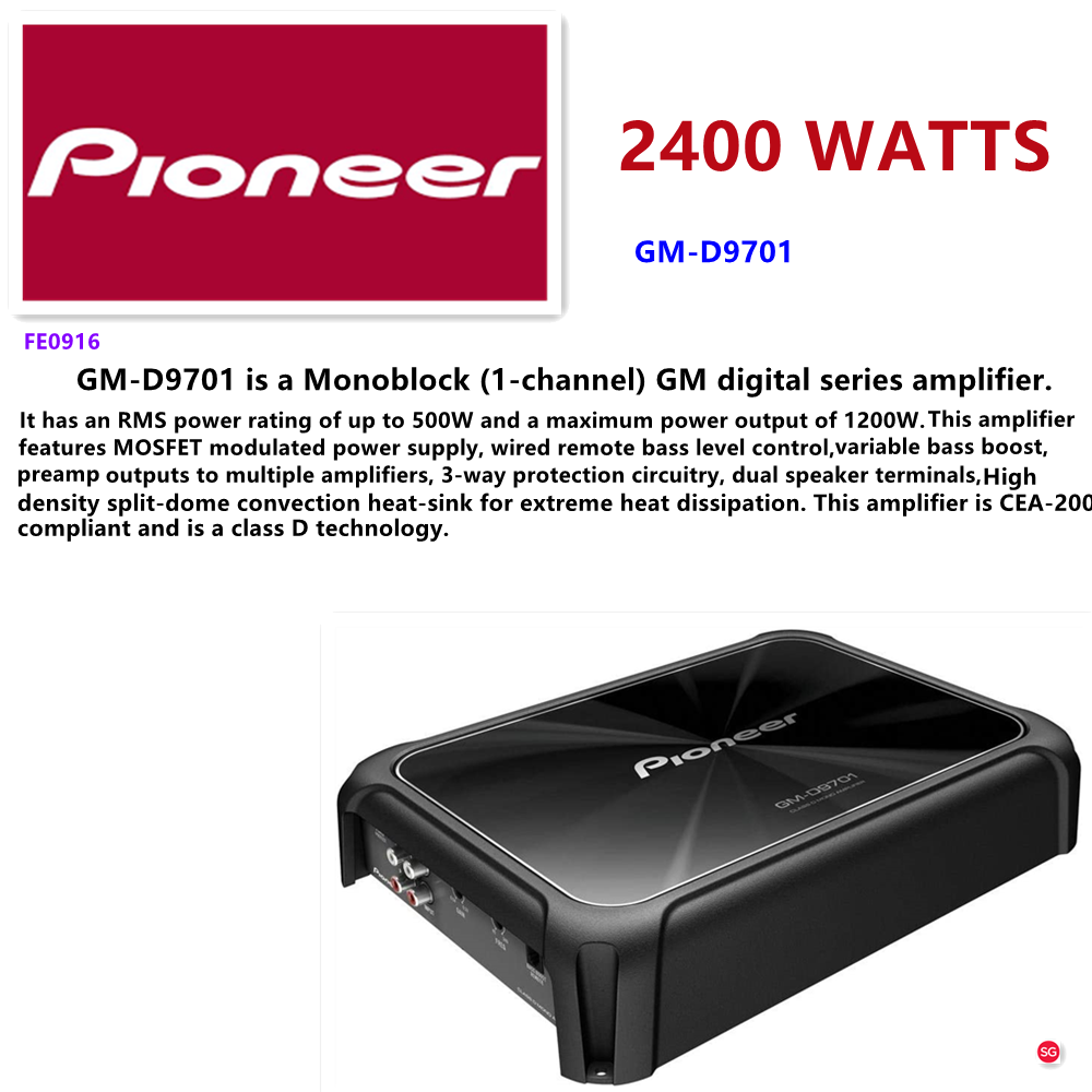 Amplificador Class-d 2400 W Pioneer Gm-d9701 - Feu Vert