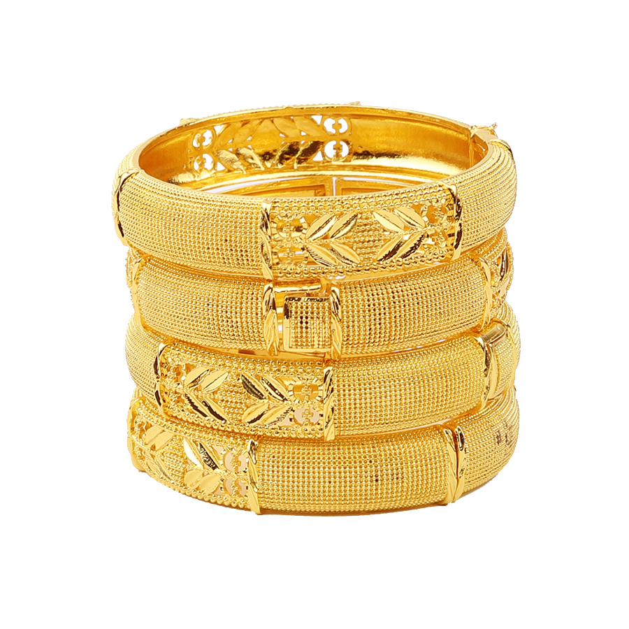 Dubai Luxury Gold Color Bangles For Women 24K Gold Plated Indian African Bracelets Charm Wedding Ethiopian Arabic Hand Jewelry.