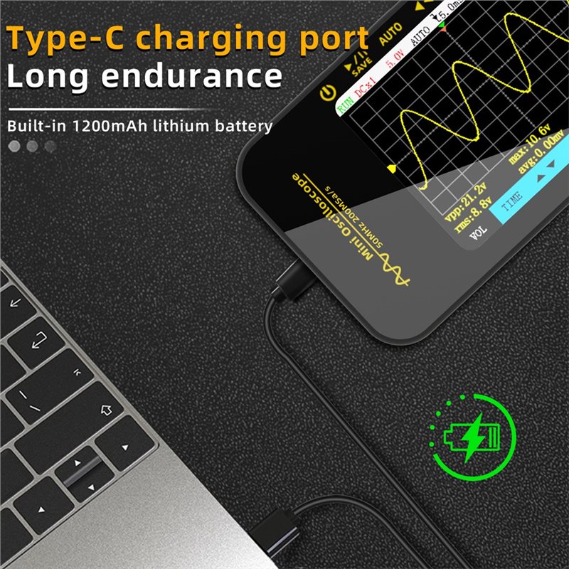 OT5 Handheld AUTO Digital Oscilloscope 50Mhz Sampling Rate 200MSa/S ...