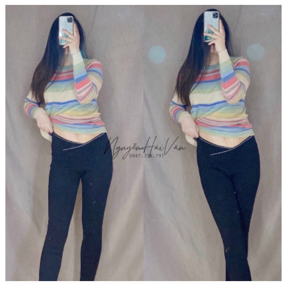 Quần bầu legging umi cạp chéo viền co dãn