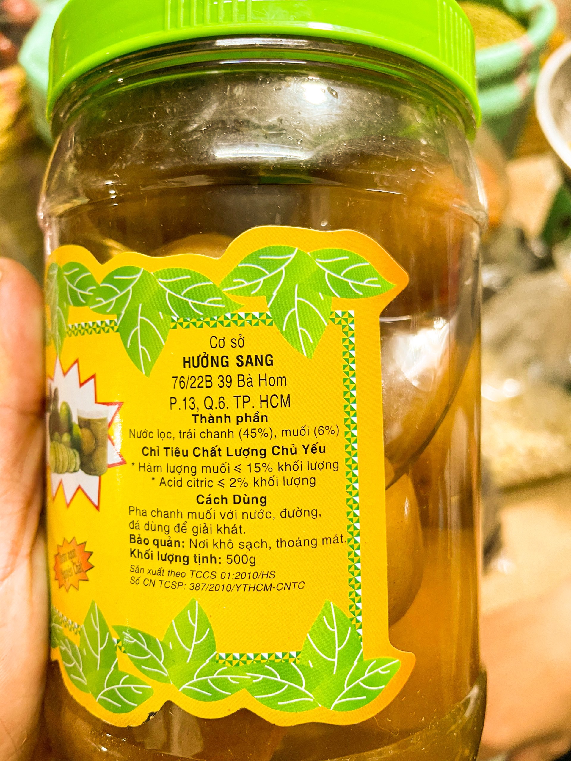 Chanh muối trái Hưởng Sang 500gr.