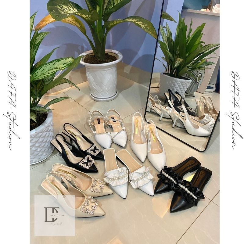 Giày cao gót mũi nhọn 7cm  Slingback thời trang công sở