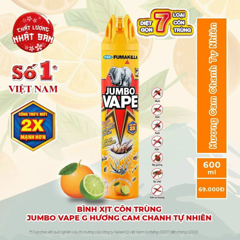 Bình xịt côn trùng jumbo hương hoa 300/600ml