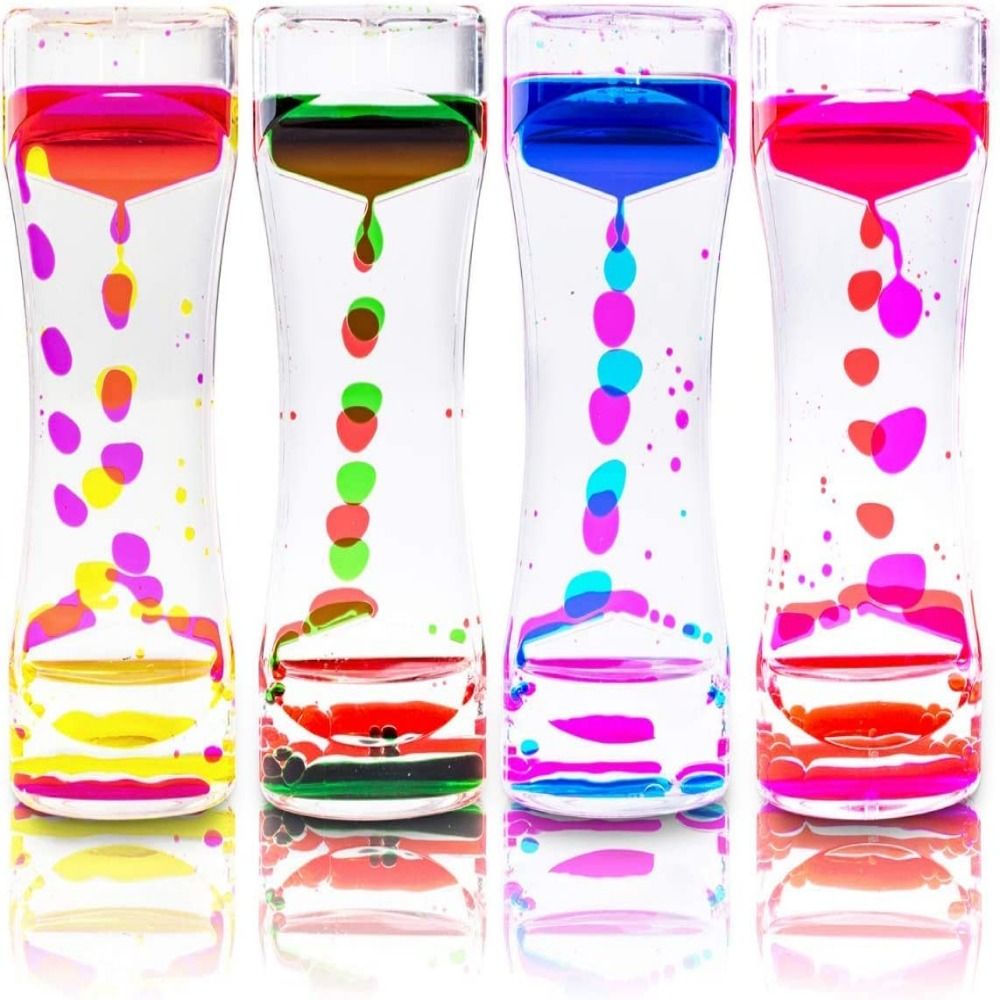 Oil Based Visual Timer Calming Visual Double Colors Oil Hourglass Timer Acrylic Descending ...