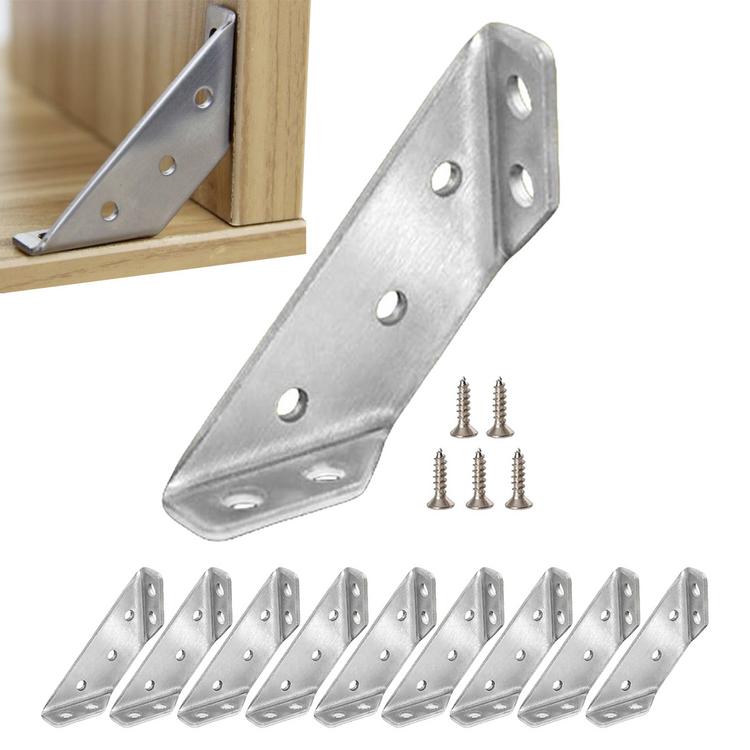 Nẹp Góc Cho Gỗ Nẹp Góc Góc 10 nẹp góc tam giác kim loại Với Vít Đầu nối bàn góc đa năng Giá đỡ góc bàn gỗ safety