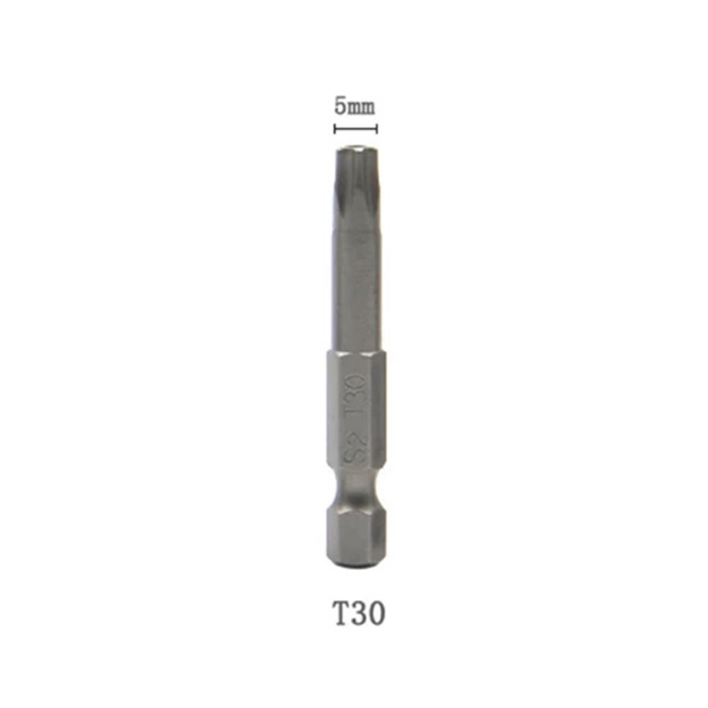 Toolstar 1/7Pcs 50mm 1/4 Hex Shank Five-point Magnetics Torx Screwdrivers Bits T10-T40