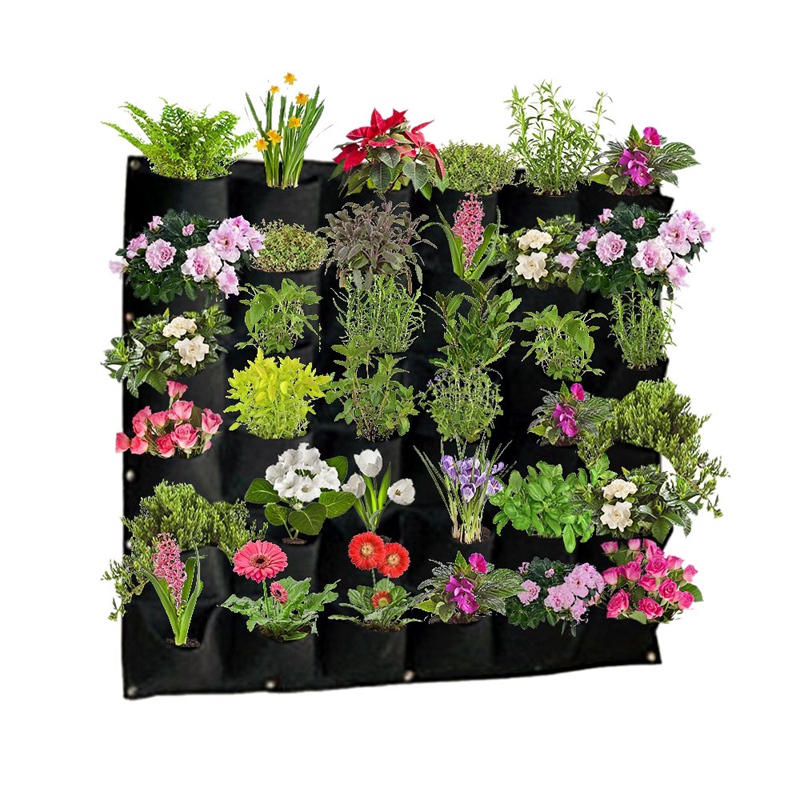 36 Pockets Vertical Hanging Wall Garden Planter Plant Grow Bag For ...
